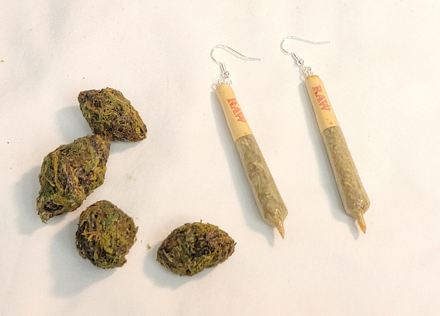 Faux Doobie Earrings – RAW 70/24 Cones | Weed Nug Earrings| Funny Stoner Gift | Joint Earrings | 420 Jewelry | Funny Cannabis Accessory - FAUX - 20 Decorartificial Marijuanadoobie earrings