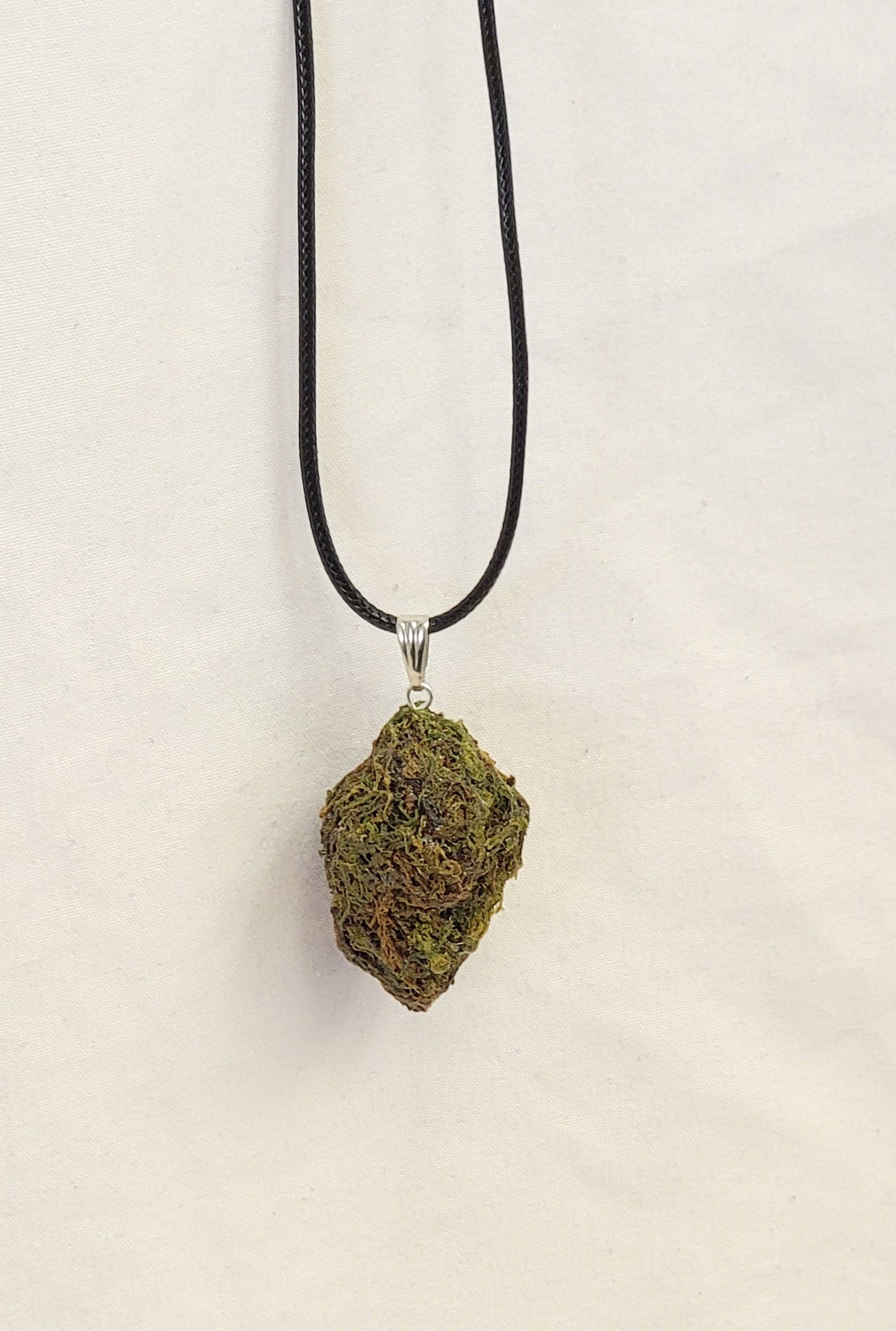 Faux Nug Pendant Necklace – Handmade Weed Bud Jewelry | 420 Gift | Cannabis - Inspired Festival Accessory | Brown Cord Necklace 20” - FAUX - 20 Decor420 gift420 gift ideas