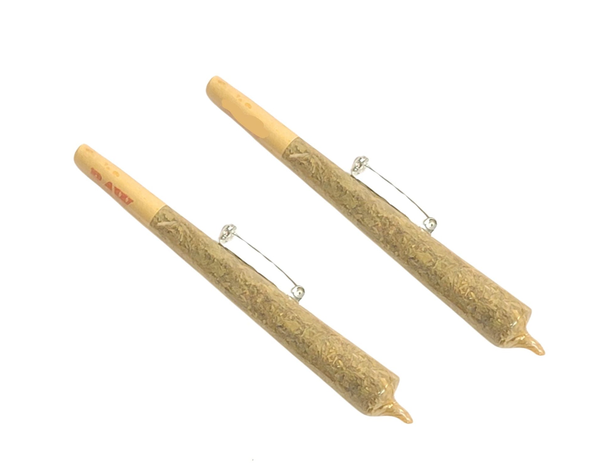 2 - Pack Faux Doobie Pins – Realistic Fake Joint Hat & Lanyard Pins | Funny 420 Accessories | Cannabis - Inspired Gifts | Festival & Costume Decor - FAUX - 20 Decorcannabis giftcannabis pin