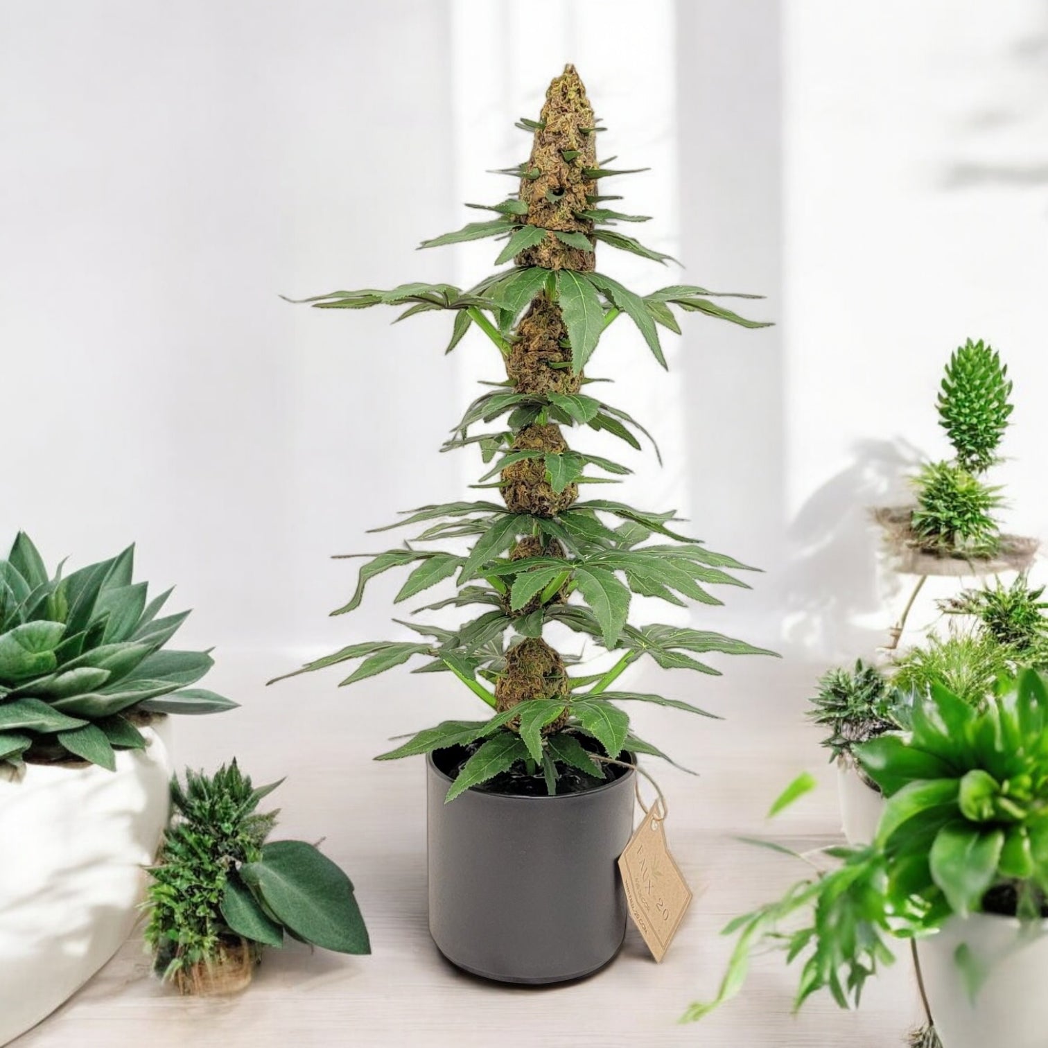 20" Artificial Marijuana Plant | Fake Cannabis Plants | Fake Weed | 420 Decor | Stoner Gifts | Marijuana Accessories | Pot Leaf - FAUX - 20 Decor