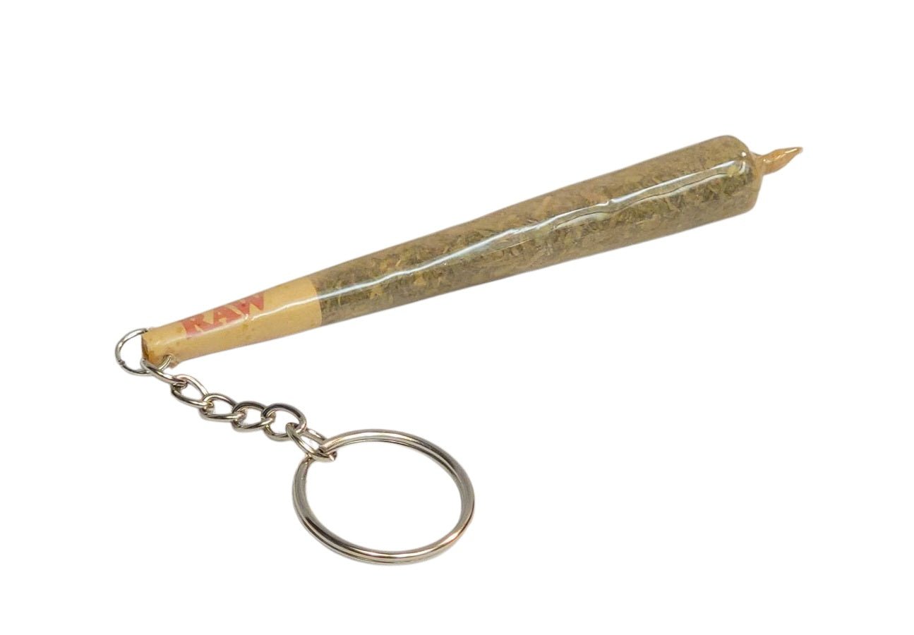 Faux Doobie Keychain – Fake Joint Keychain with UV Resin Coating | Weed Keychain | Funny 420 Gift for Stoners | Cannabis - Inspired Accessory for Bags & Keys - FAUX - 20 Decor420 accessory420 gift