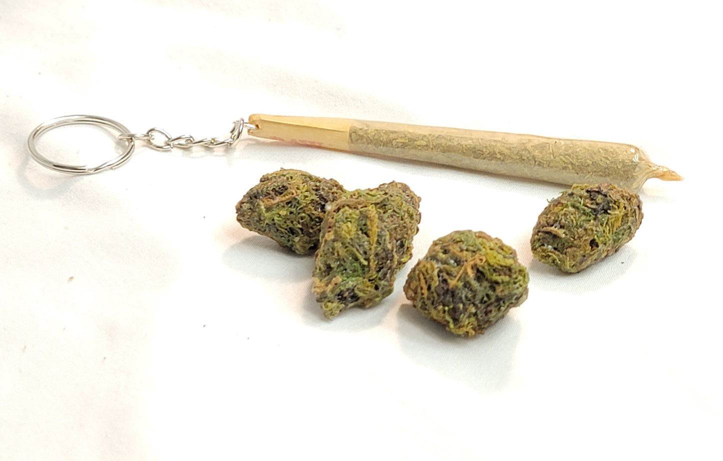 Faux Doobie Keychain – Fake Joint Keychain with UV Resin Coating | Weed Keychain | Funny 420 Gift for Stoners | Cannabis - Inspired Accessory for Bags & Keys - FAUX - 20 Decor420 accessory420 gift