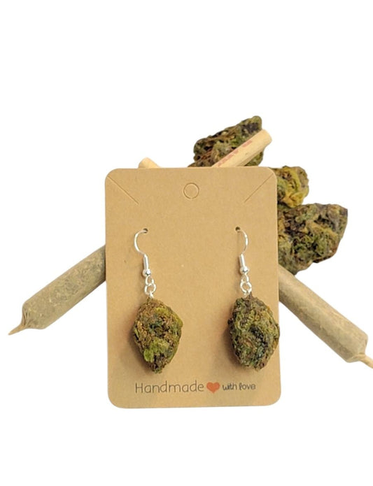 Faux Nug Earrings – Realistic Fake Weed Bud Jewelry | Cannabis - Inspired 420 Gift | Funny Stoner Accessory - FAUX - 20 Decor420 gift ideascannabis fashion