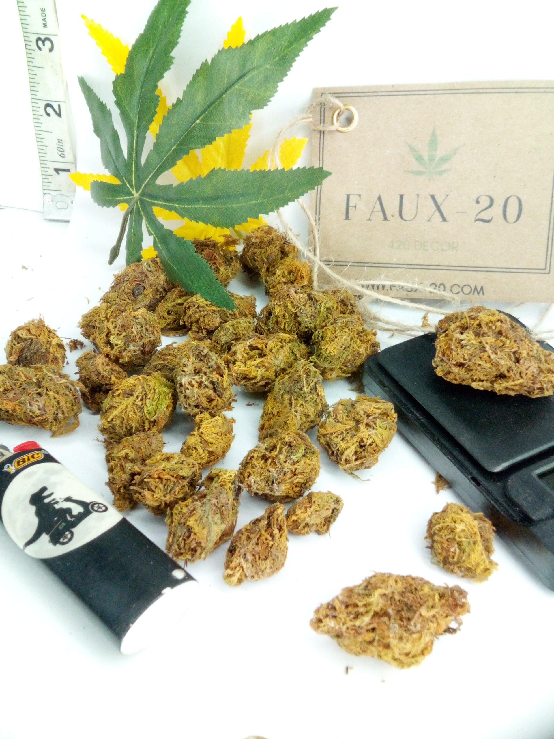 Fake Weed Nuggs Joke Gift Artificial Marijuana Cannabis Plants (1/8th) - FAUX-20 Decor