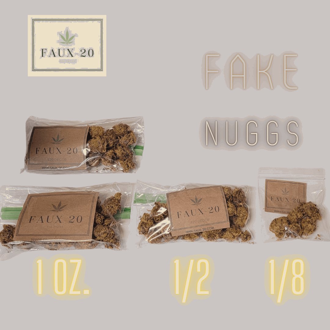 Fake Weed Nuggs Joke Gift Artificial Marijuana Cannabis Plants (1/8th) - FAUX-20 Decor