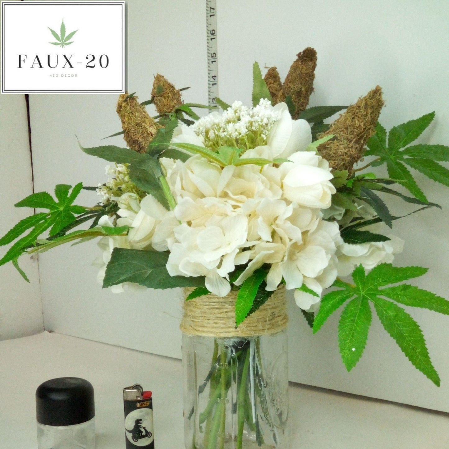 Stoner Weed Wedding Centerpiece Bouquet Fake Weed Artificial Marijuana Cannabis - FAUX-20 Decor