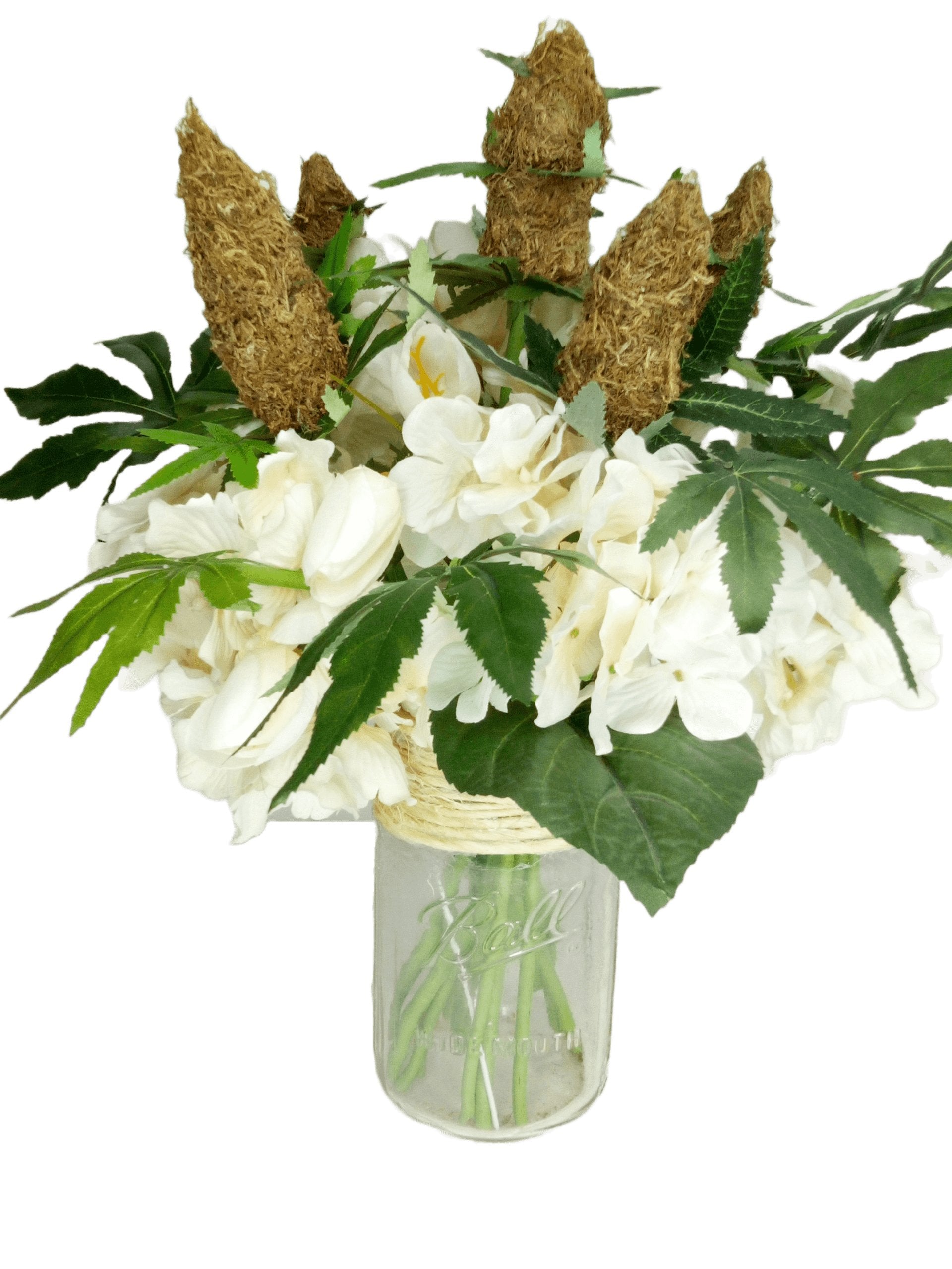 Stoner Weed Wedding Centerpiece Bouquet Fake Weed Artificial Marijuana Cannabis - FAUX-20 Decor