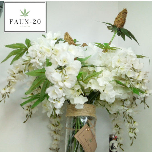 Stoner Weed Wedding Centerpiece Bouquet Fake Weed Artificial Marijuana Cannabis - FAUX-20 Decor